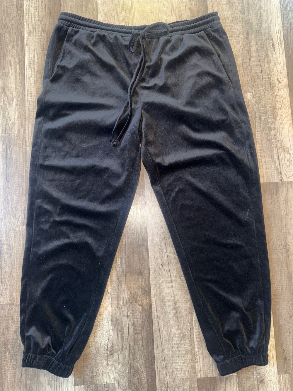 BCBGeneration Black Velour Drawstring Joggers - L